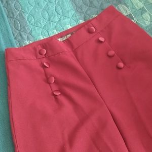 NY&C Maroon Tuxedo-style Palazzo Pants Sz 6